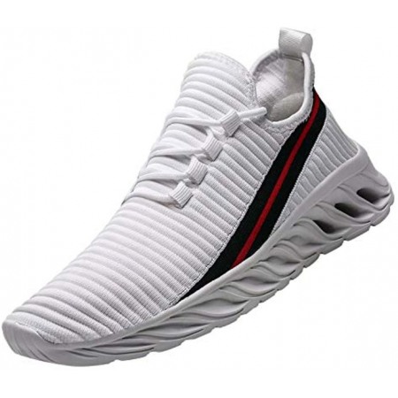 Men Lightweight Casual Walking Breathable Gym Workout Athletic Tennis Sneakers White Running Shoes